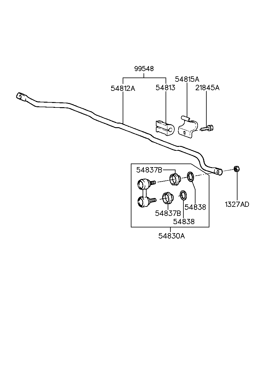 Hyundai 54830-34000 - Тяга / стойка, стабилизатор autospares.lv