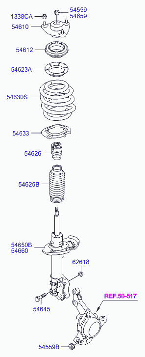 Hyundai 54612-3S000 - Подшипник качения, опора стойки амортизатора autospares.lv