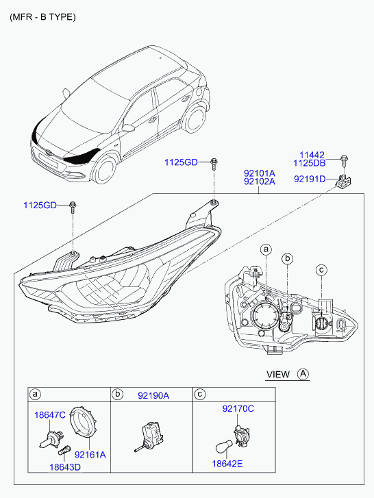 Hyundai 1864761566L - Лампа накаливания, противотуманная фара autospares.lv