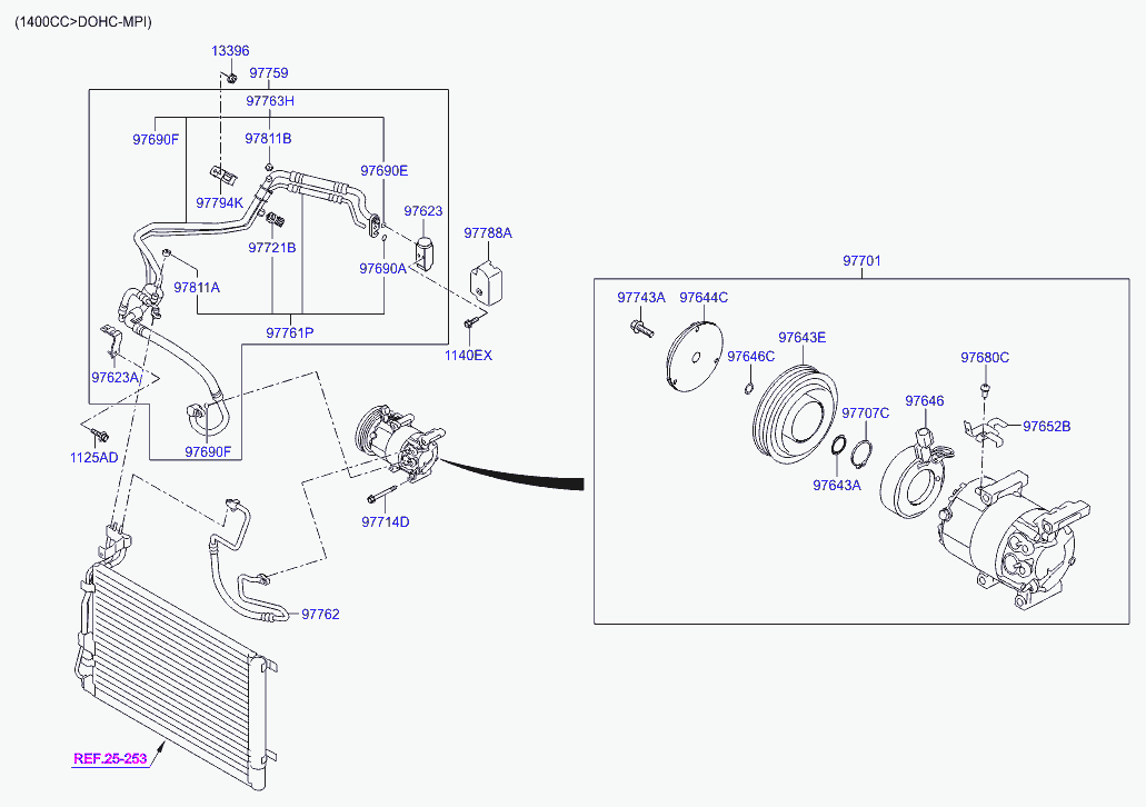 KIA 97701-2K201 - Компрессор кондиционера autospares.lv