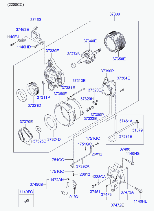 Hyundai 3737027011 - Регулятор напряжения, генератор autospares.lv