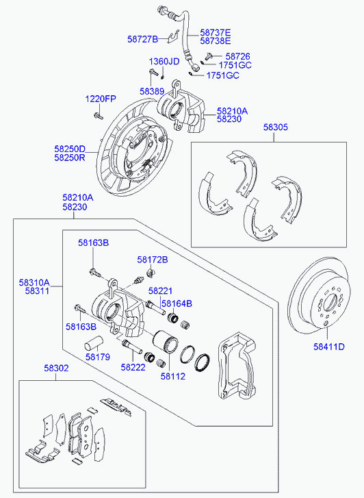 Hyundai 582102B700 - Тормозной суппорт autospares.lv