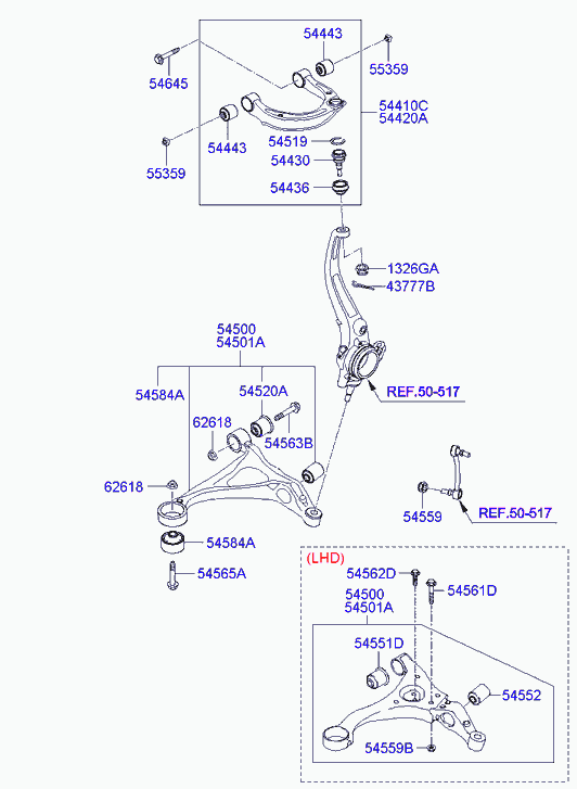 KIA 54430-3K000 - Шаровая опора, несущий / направляющий шарнир autospares.lv