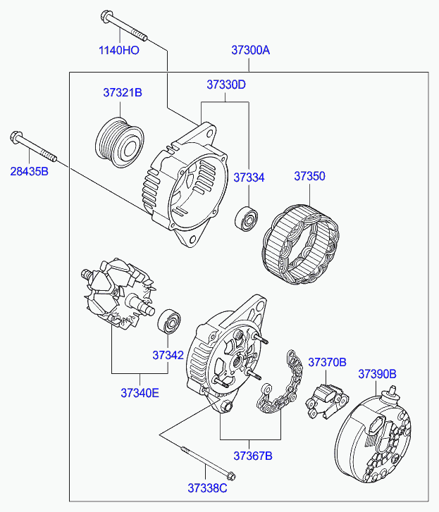 KIA 37322-2A-110 - Шкив генератора, муфта autospares.lv