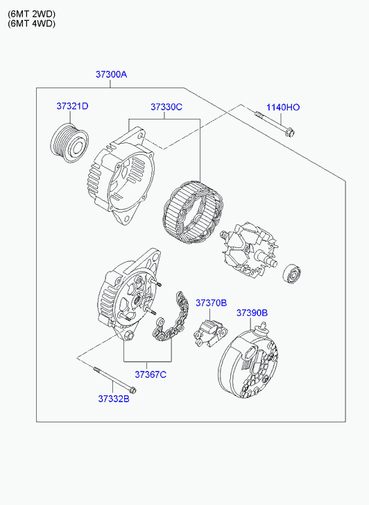 Hyundai 373622F000 - Генератор autospares.lv