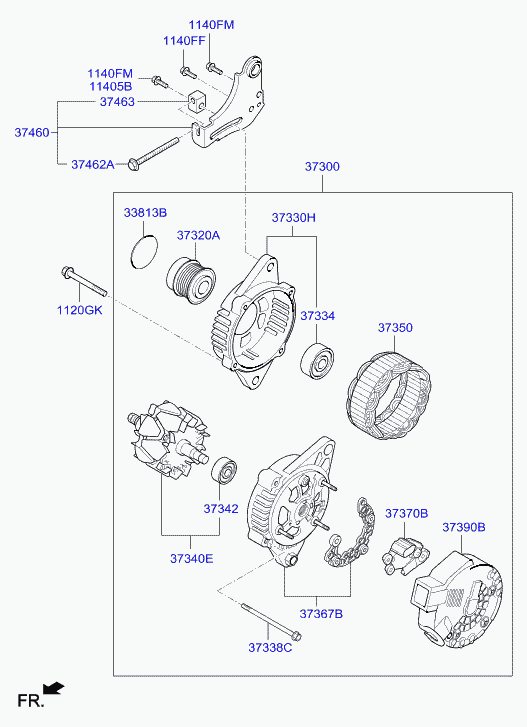 Hyundai 37300-2B960 - Генератор autospares.lv