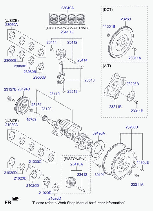 Hyundai 233112B000 - Комплект болтов, маховик autospares.lv