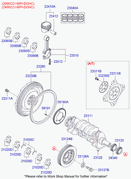 Hyundai 23231-27000 - Болт, кронштейн зубчатого венца - маховик autospares.lv