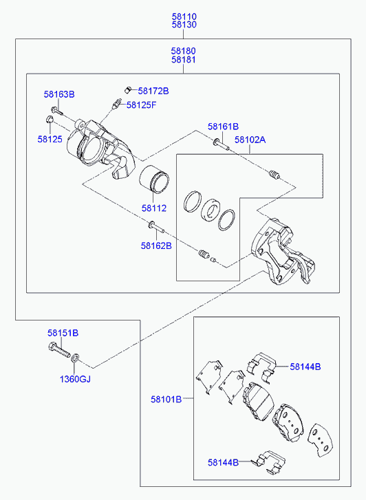 KIA 58180-3KA01 - Поршень, корпус скобы тормоза autospares.lv