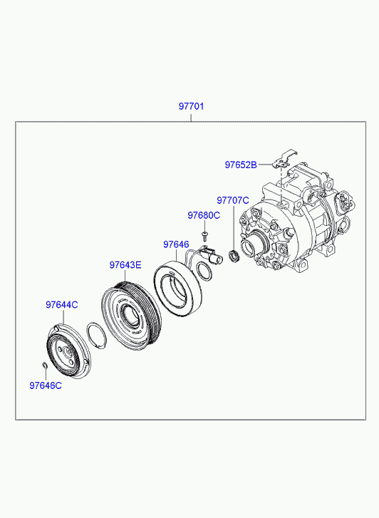 KIA 97701-3K720 - Компрессор кондиционера autospares.lv