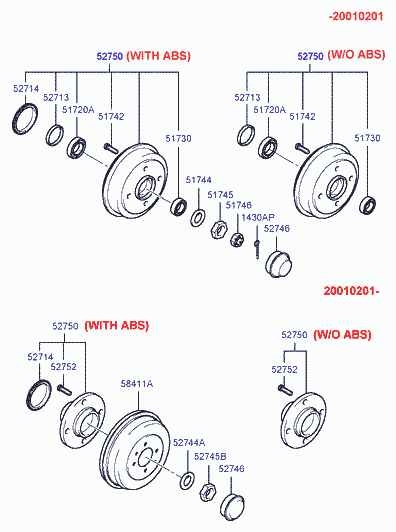 Hyundai 51730-11101 - Подшипник ступицы колеса, комплект autospares.lv