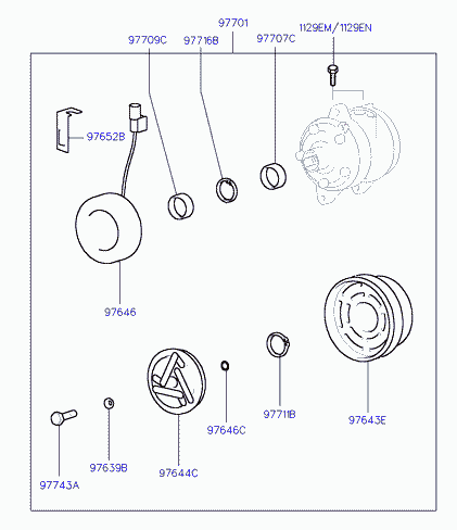 KIA 9770102200 - Компрессор кондиционера autospares.lv