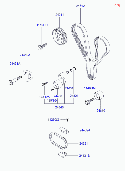 KIA 24312-38-210 - Зубчатый ремень ГРМ autospares.lv