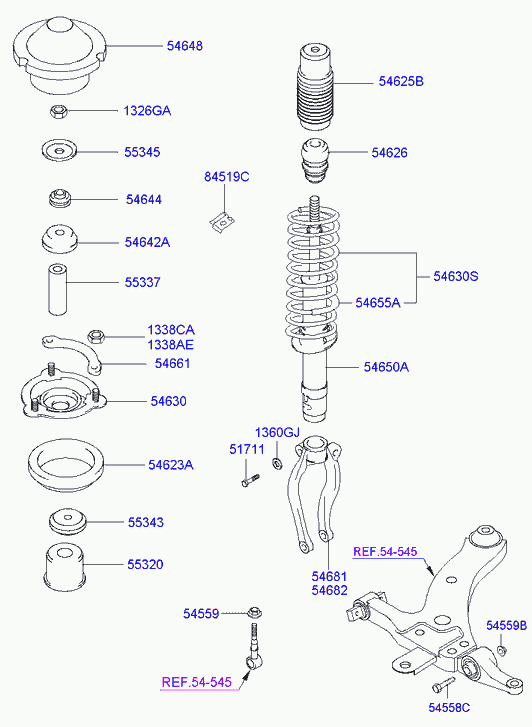 Hyundai 54643-38000 - Втулка, рычаг подвески колеса autospares.lv