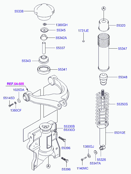 Hyundai 55343-38600 - Опора стойки амортизатора, подушка autospares.lv