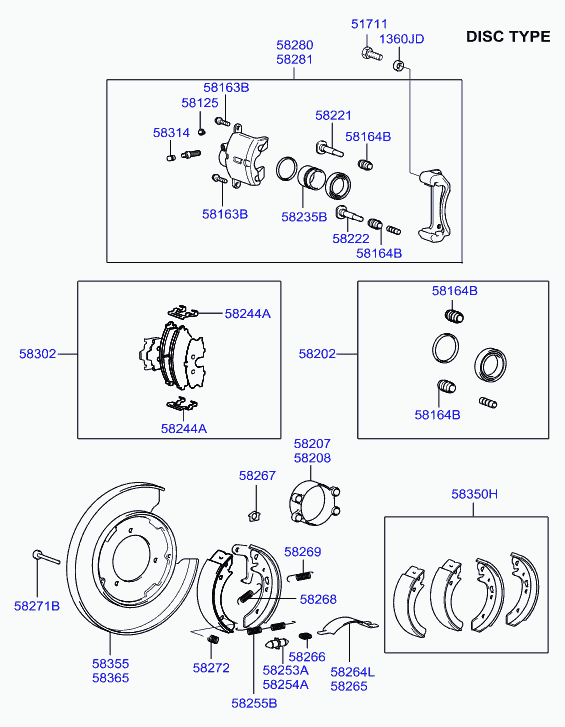 KIA 58302-38A10 - Тормозные колодки, дисковые, комплект autospares.lv