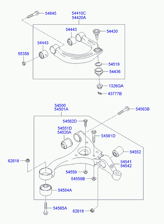 KIA 54551-3K000 - Сайлентблок, рычаг подвески колеса autospares.lv