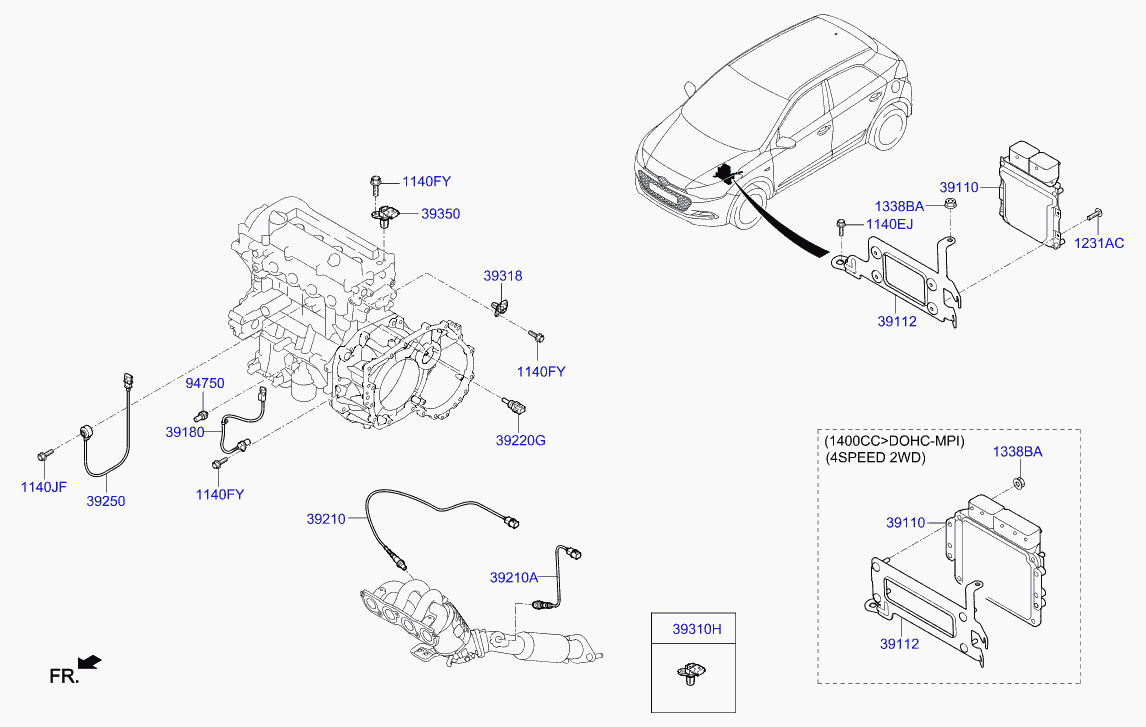 Hyundai 39180-03000 - Датчик импульсов, коленвал autospares.lv