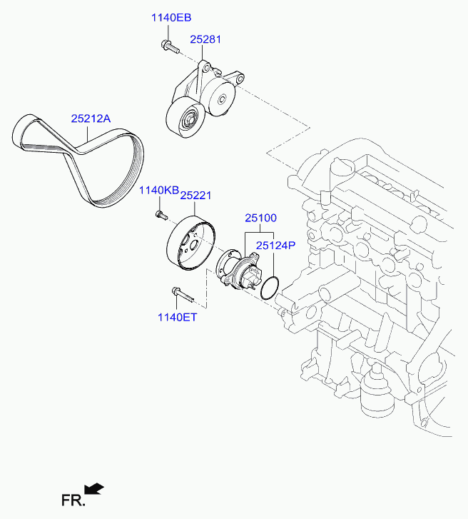 Hyundai 25100-03011 - Водяной насос autospares.lv