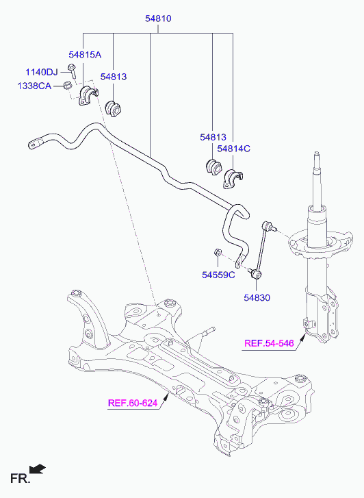 KIA 54830M0000 - Тяга / стойка, стабилизатор autospares.lv