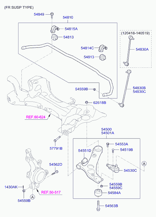 Hyundai 54501-3S200 - Рычаг подвески колеса autospares.lv