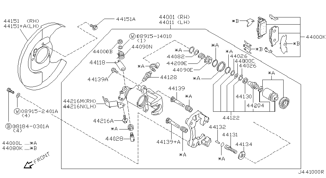 NISSAN 4400131U13 - Тормозной суппорт autospares.lv