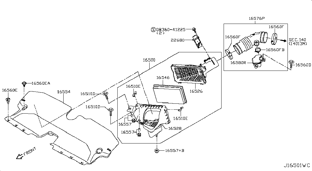 Infiniti 16546-4GA0A - Воздушный фильтр, двигатель autospares.lv