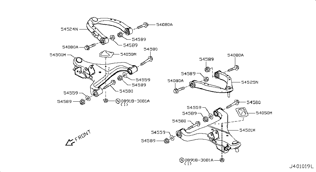 NISSAN 545001LA0A - Сайлентблок, рычаг подвески колеса autospares.lv