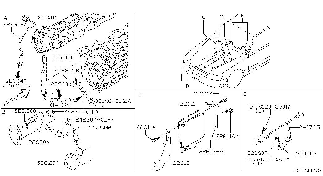 Infiniti 226A1-AR210 - Лямбда-зонд, датчик кислорода autospares.lv