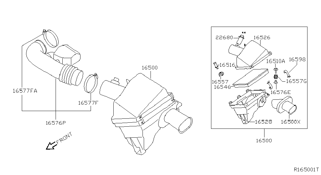 NISSAN 16546-7S000 - Воздушный фильтр, двигатель autospares.lv