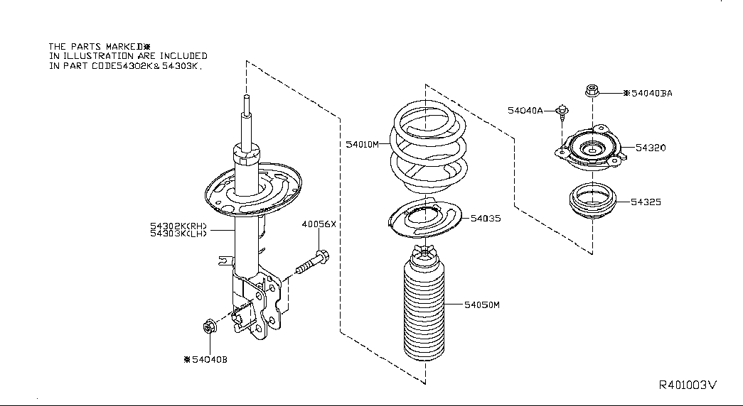 NISSAN 54325-3JA0A - Опора стойки амортизатора, подушка autospares.lv