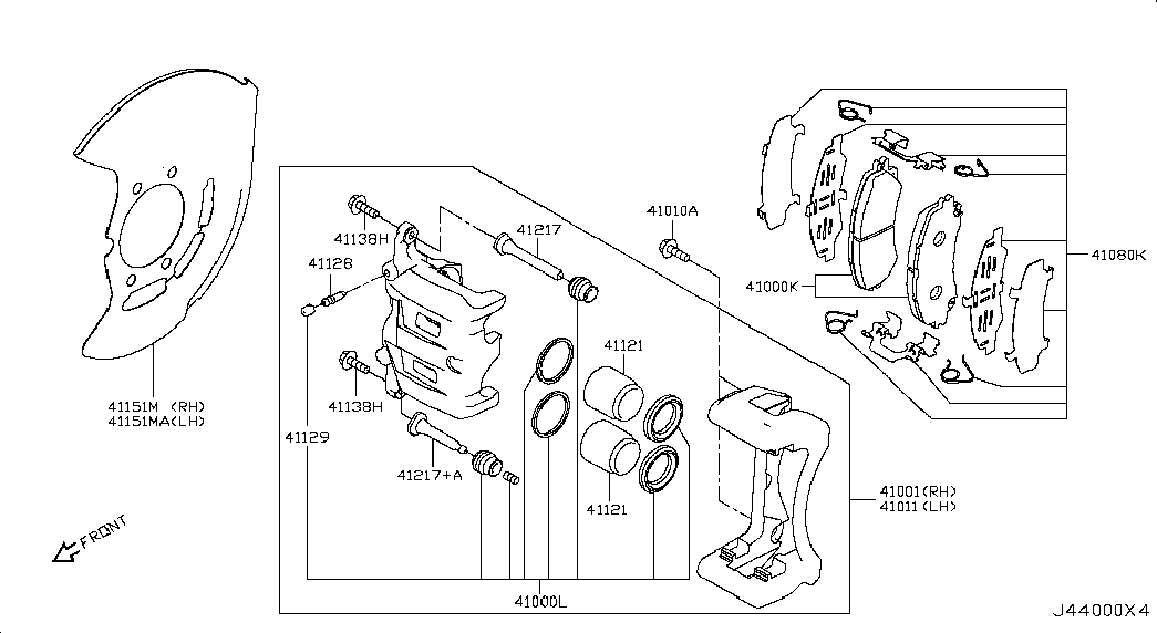 Infiniti D10604GA5A - Тормозные колодки, дисковые, комплект autospares.lv