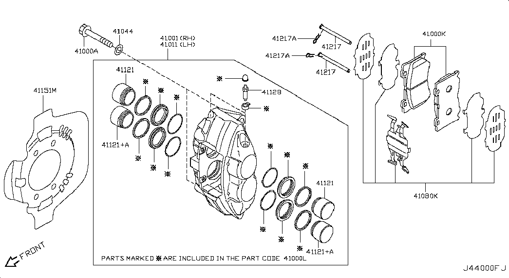 Infiniti D1060-JL00E - Тормозные колодки, дисковые, комплект autospares.lv