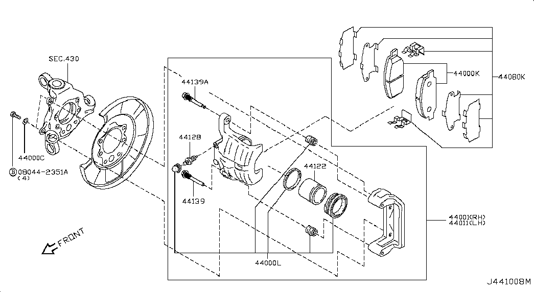 NISSAN 44011CG010 - Тормозной суппорт autospares.lv