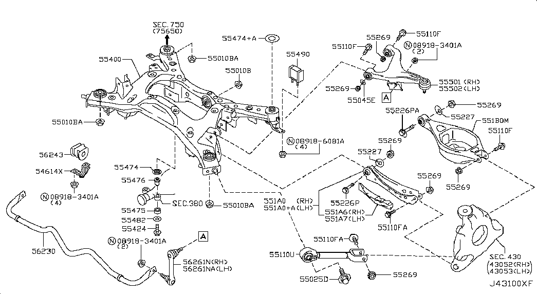 NISSAN 54618-EG01A - Тяга / стойка, стабилизатор autospares.lv