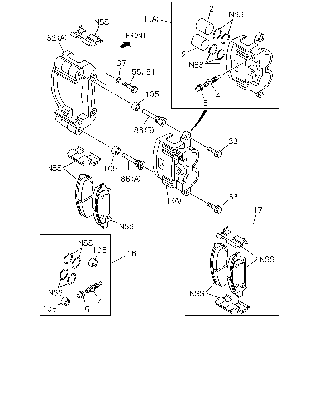 Chevrolet 8-98051-117-0 - Тормозные колодки, дисковые, комплект autospares.lv