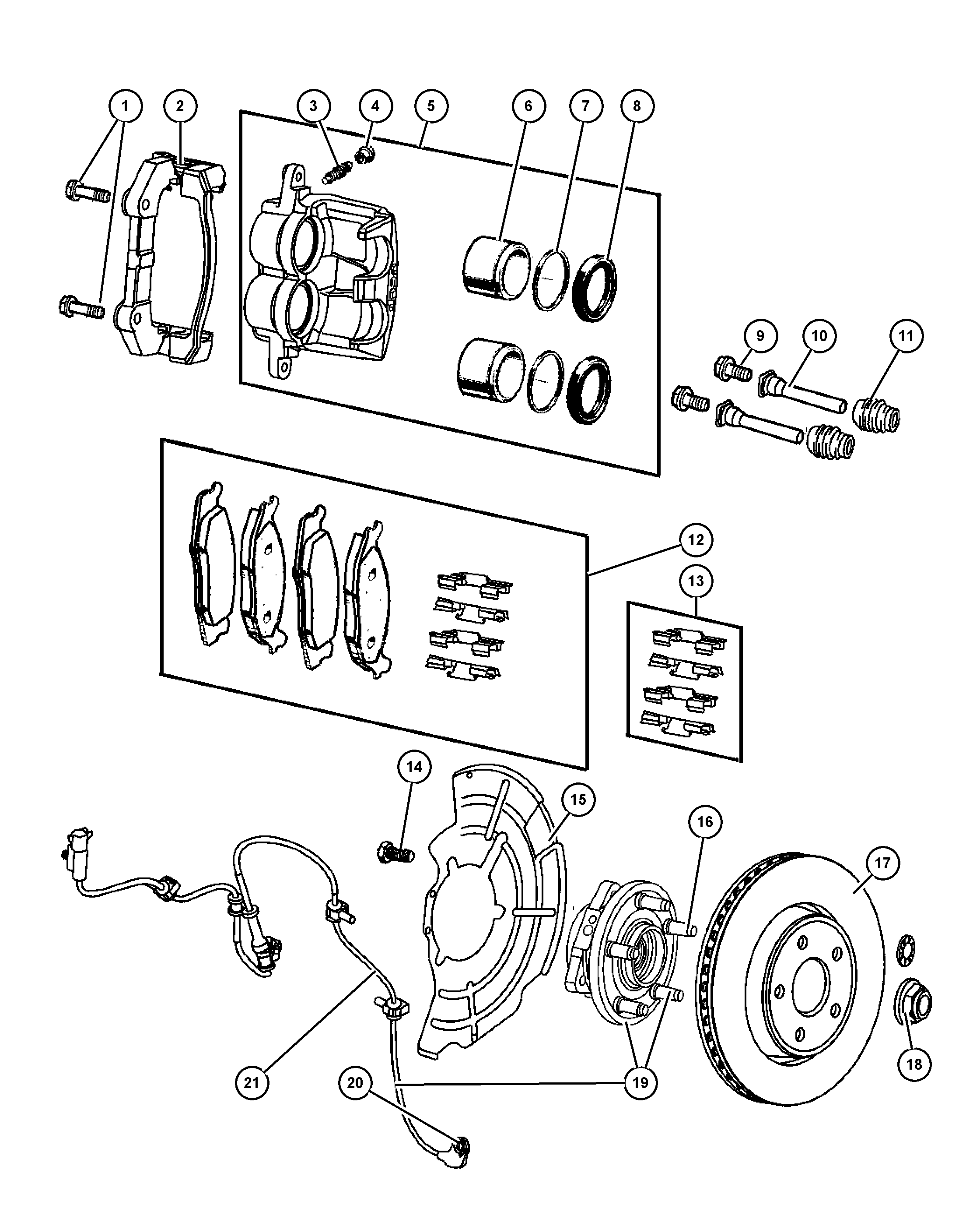 Jeep 5080 868AA - Тормозные колодки, дисковые, комплект autospares.lv