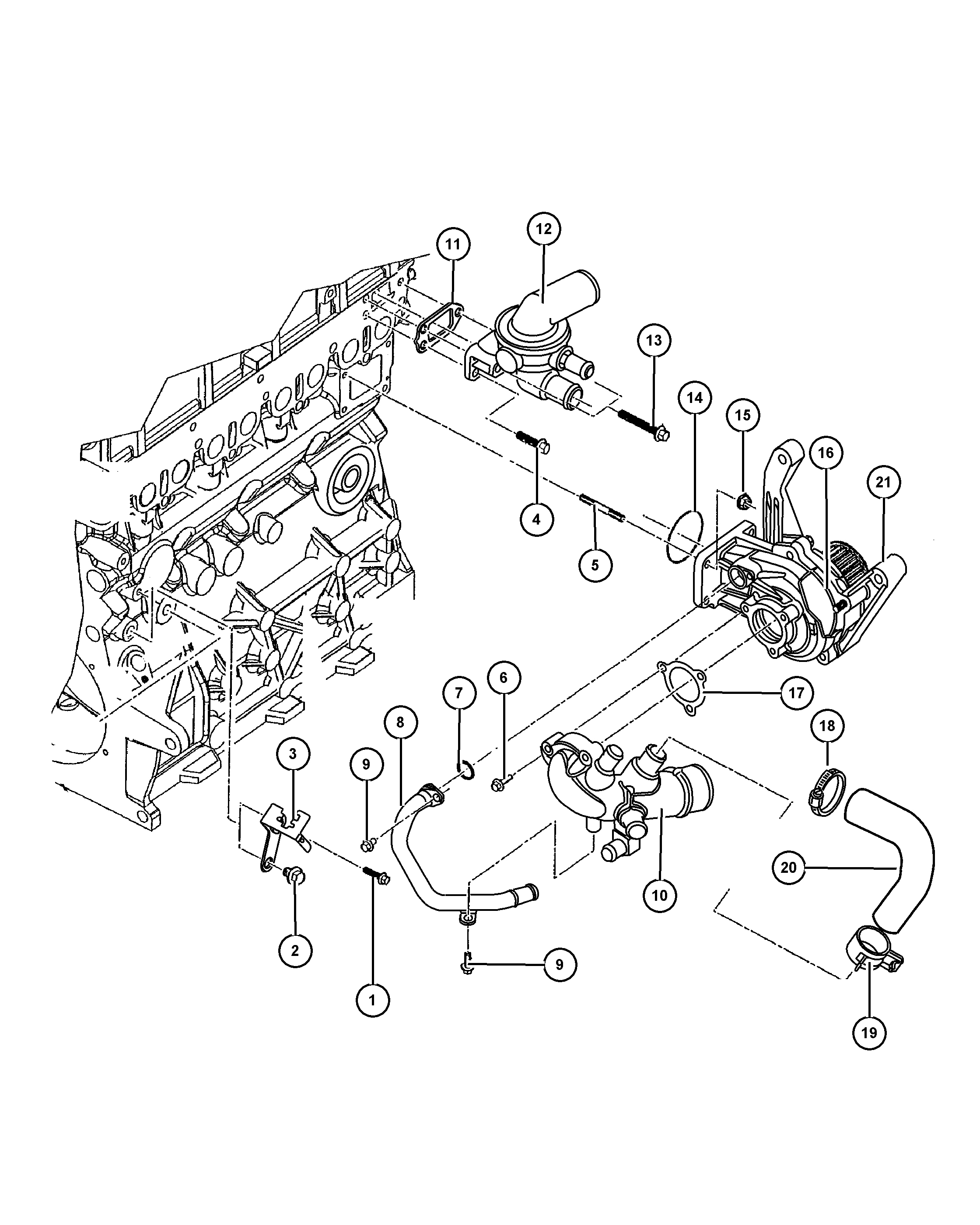 Jeep 5093 911AA - Водяной насос autospares.lv