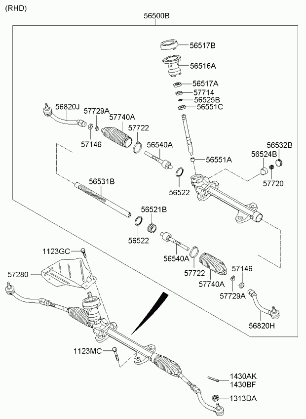 KIA 56820-A6090 - Наконечник рулевой тяги, шарнир autospares.lv