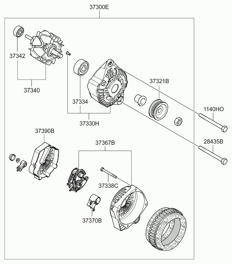 Hyundai 373702A010 - Регулятор напряжения, генератор autospares.lv