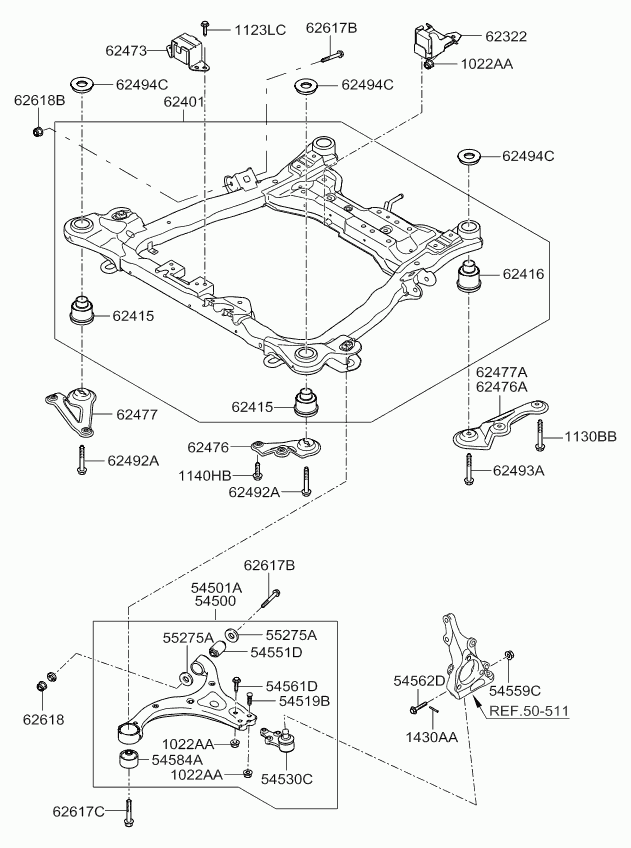 Hyundai 54584-4D002 - Сайлентблок, рычаг подвески колеса autospares.lv