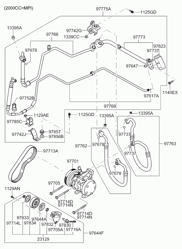 Hyundai 97834-2D520 - Ролик, поликлиновый ремень autospares.lv