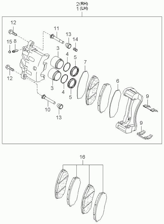 KIA 58101-3EE00 - Тормозные колодки, дисковые, комплект autospares.lv