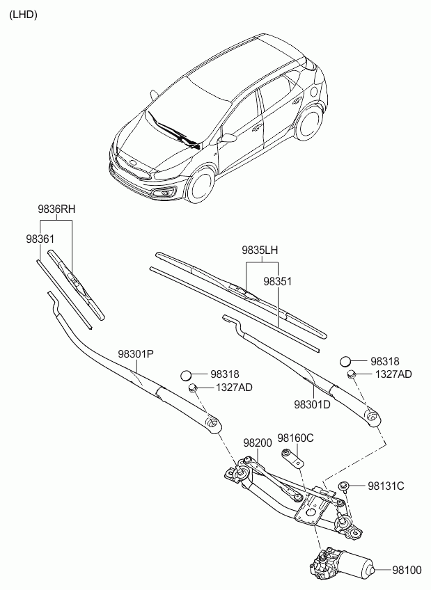 Hyundai 98360-A2000 - Щетка стеклоочистителя autospares.lv