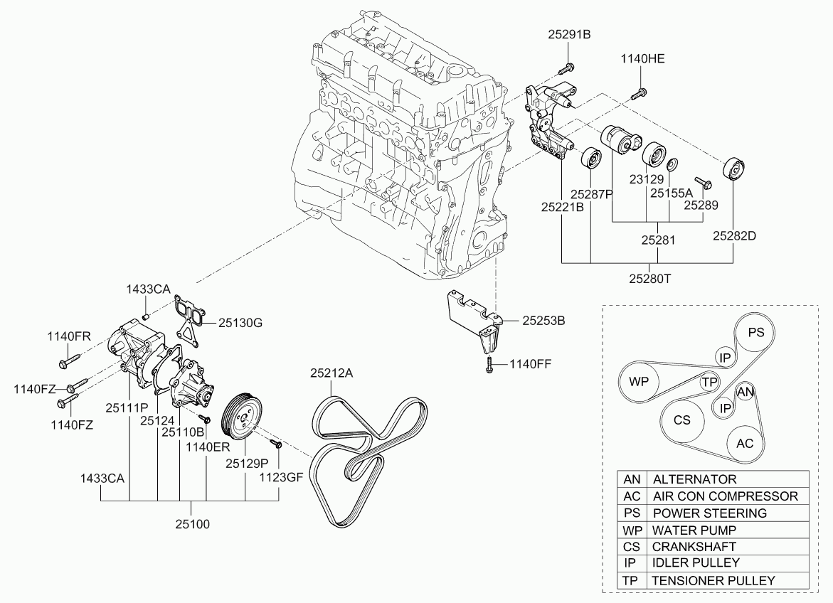 Hyundai 25110-2G510 - Водяной насос autospares.lv