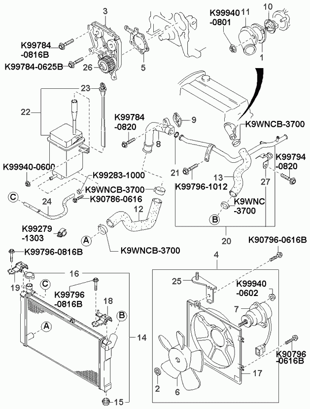 KIA 0FE3N-15-010F - Водяной насос autospares.lv