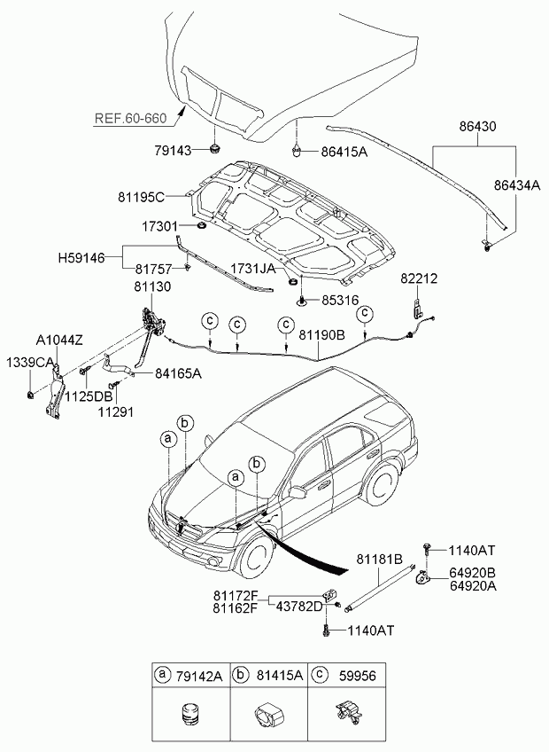 KIA 81181-3E011 - Газовая пружина, капот autospares.lv