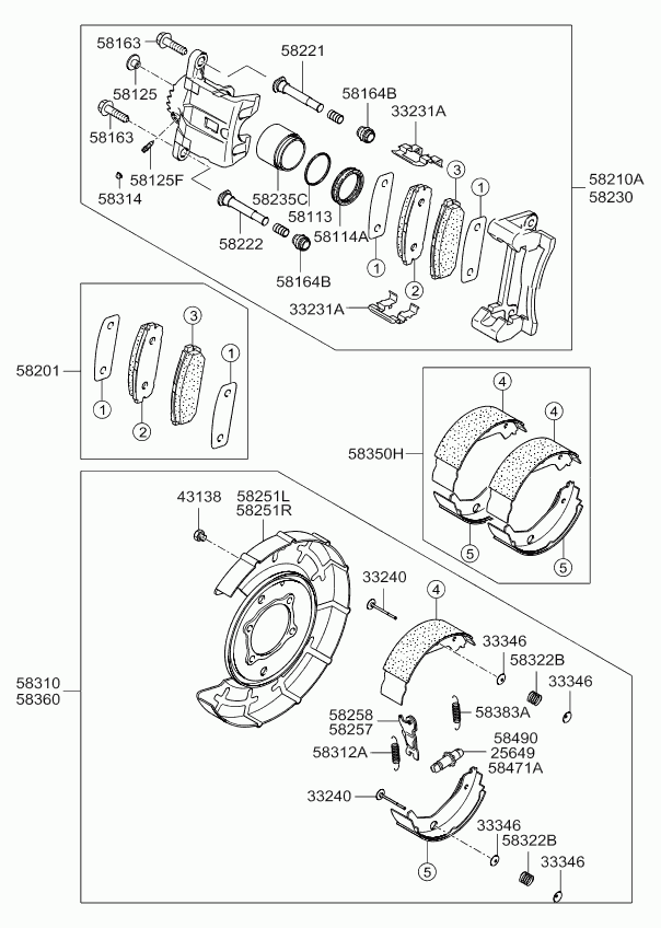 KIA 58302-3EU00 - Тормозные колодки, дисковые, комплект autospares.lv