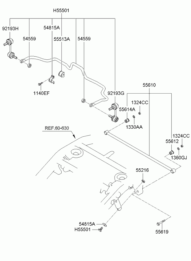 Hyundai 55580-3E050* - Тяга / стойка, стабилизатор autospares.lv