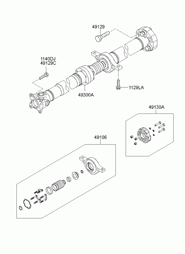 KIA 495752P000 - Подшипник карданного вала, центральная подвеска autospares.lv